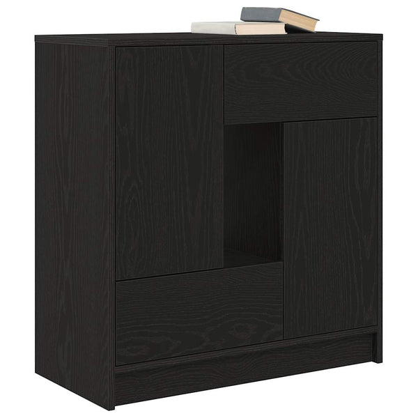 Schwarzes Sideboard Eichen-Optik mit Schubladen