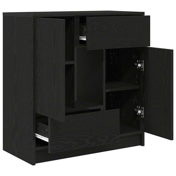 Schwarzes Sideboard Eichen-Optik mit Schubladen