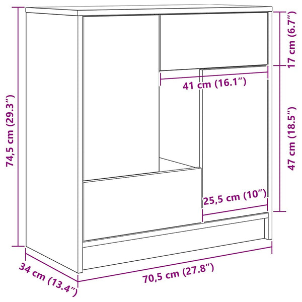Sonoma Eiche Sideboard mit Schubladen