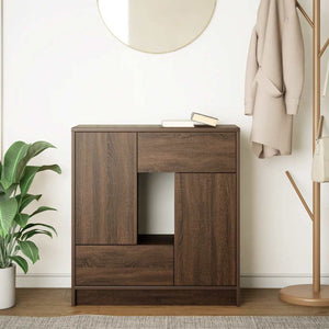 Sideboard Braun Eichen-Optik mit Schubladen