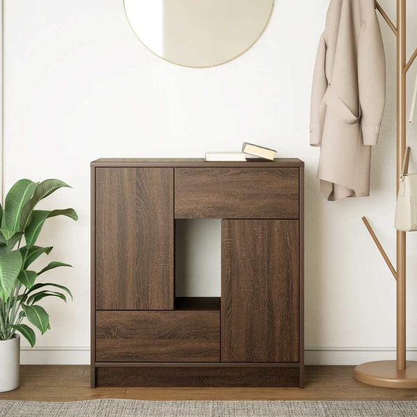 Sideboard Braun Eichen-Optik mit Schubladen