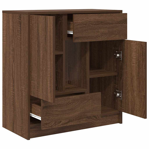 Sideboard Braun Eichen-Optik mit Schubladen