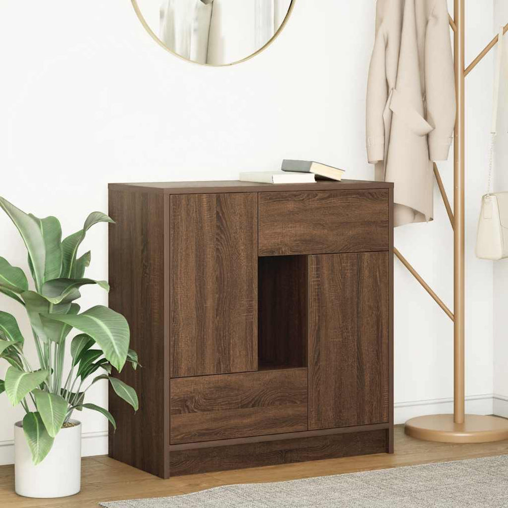 vidaXL Sideboard with Drawers and Doors Brown Oak Look