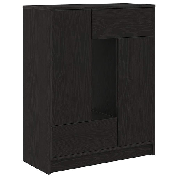 vidaXL Buffet avec tiroirs et portes aspect chêne noir 73x31x90 cm
