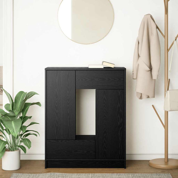 vidaXL Buffet avec tiroirs et portes aspect chêne noir 73x31x90 cm