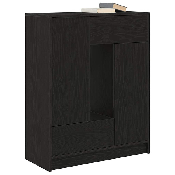 vidaXL Buffet avec tiroirs et portes aspect chêne noir 73x31x90 cm
