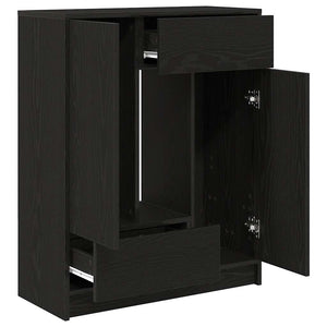 vidaXL Buffet avec tiroirs et portes aspect chêne noir 73x31x90 cm