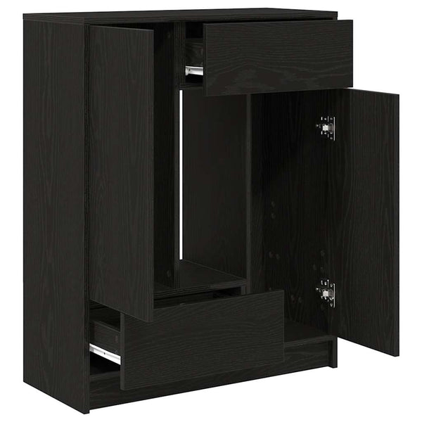 vidaXL Buffet avec tiroirs et portes aspect chêne noir 73x31x90 cm