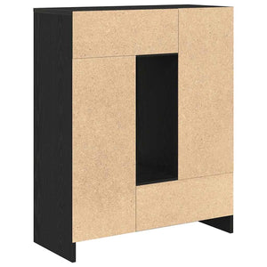 vidaXL Buffet avec tiroirs et portes aspect chêne noir 73x31x90 cm