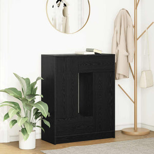 vidaXL Buffet avec tiroirs et portes aspect chêne noir 73x31x90 cm