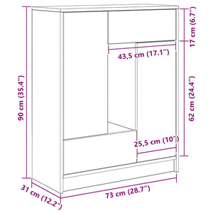 Sonoma Eiche Sideboard 73x31x90 cm