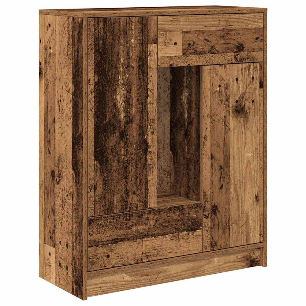 vidaXL Sideboard with Drawers and Doors Reclaimed Wood Look 73x31x90 cm