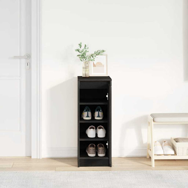 Schuhschrank Schwarz Eichenoptik
