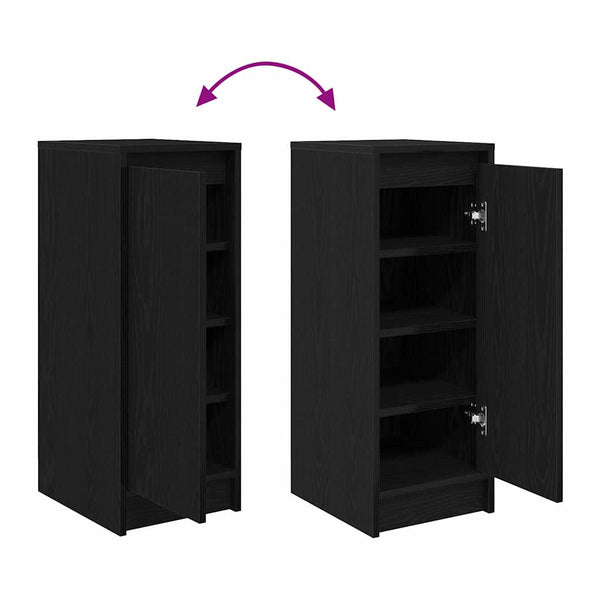 Schuhschrank Schwarz Eichenoptik