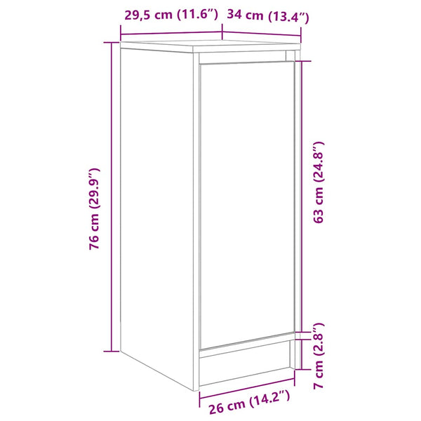 Schuhschrank Altholz-Optik, 76 cm