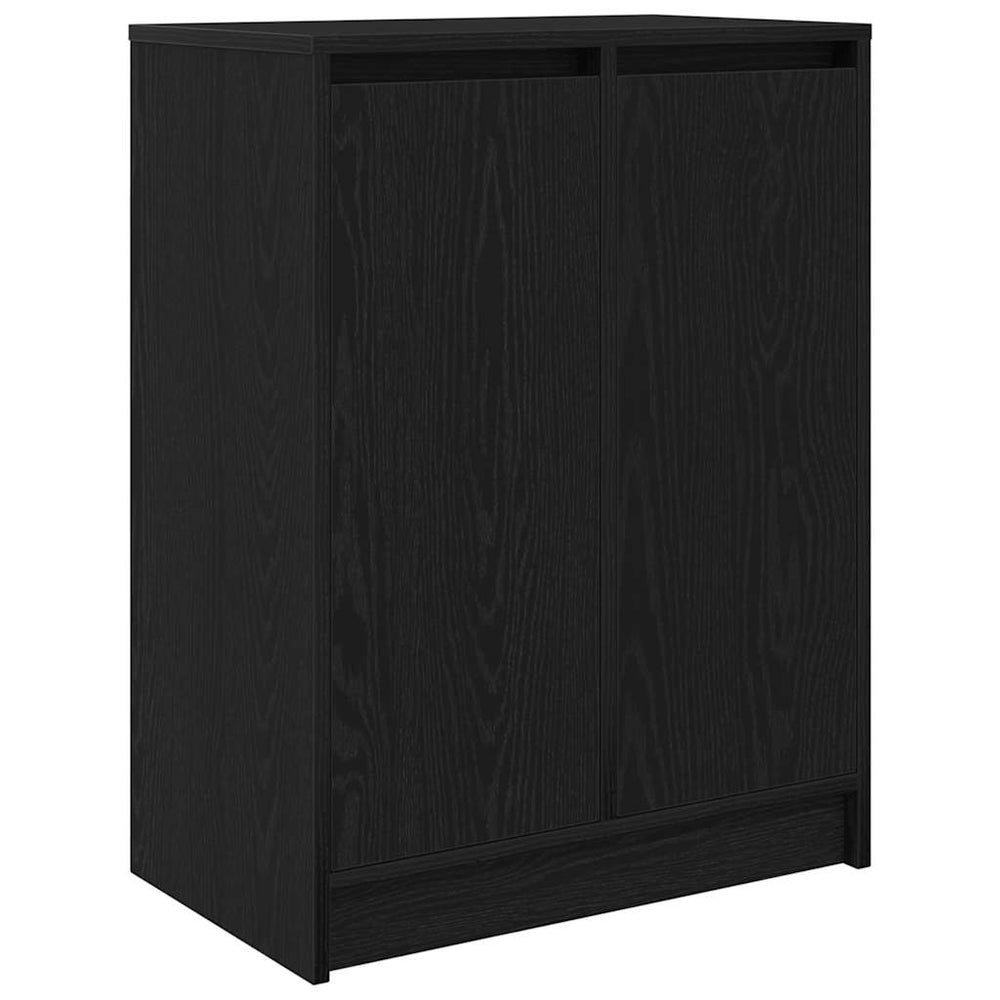 Schuhschrank Schwarz Eichen-Optik 57x34x76 cm