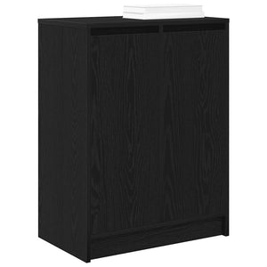 Schuhschrank Schwarz Eichen-Optik 57x34x76 cm