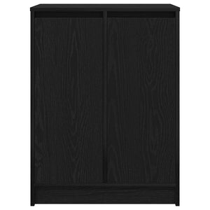 Schuhschrank Schwarz Eichen-Optik 57x34x76 cm