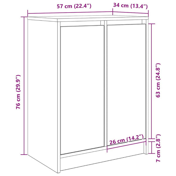 Betongrauer Schuhschrank 57x76 cm
