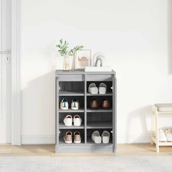 Schuhschrank Grau Sonoma 57x34x76 cm