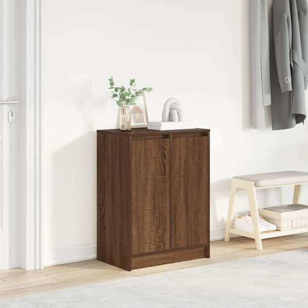 Schuhregal Braun Eichen-Optik 57x34x76 cm