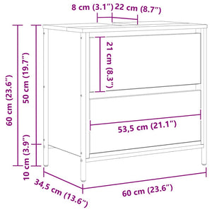 Waschbeckenunterschrank Grau Sonoma 60cm