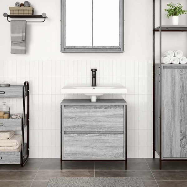 Waschbeckenunterschrank Grau Sonoma 60cm