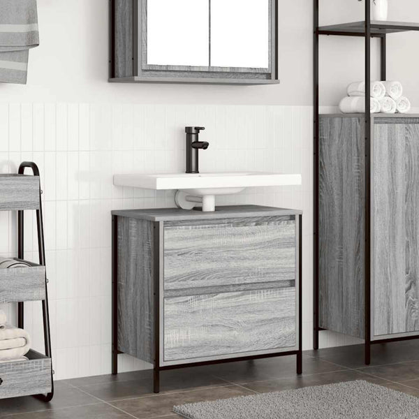Waschbeckenunterschrank Grau Sonoma 60cm