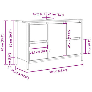 Waschbeckenunterschrank Schwarz Eichen-Optik