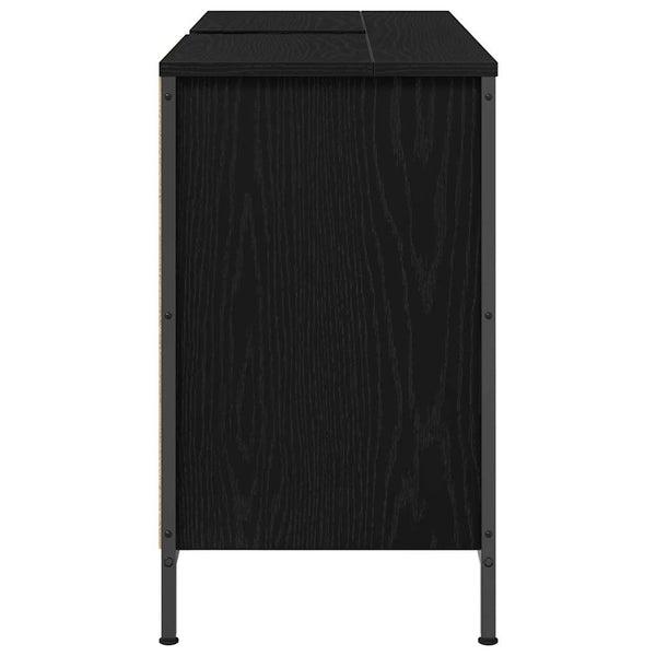 Waschbeckenunterschrank Schwarz Eichen-Optik