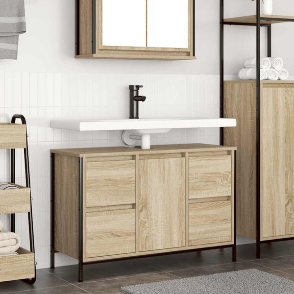 Waschbeckenunterschrank Sonoma-Eiche mit Schubladen