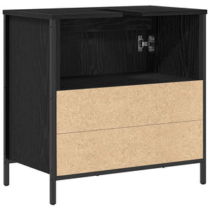 Schwarzer Waschbeckenunterschrank 60 cm