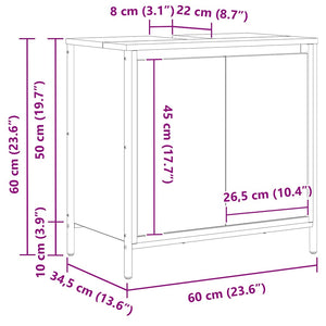 Waschbeckenunterschrank Sonoma-Eiche 60 cm