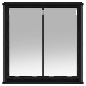 Bad-Wandschrank mit Spiegel, Schwarz Eichen-Optik
