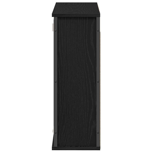 Bad-Wandschrank mit Spiegel, Schwarz Eichen-Optik