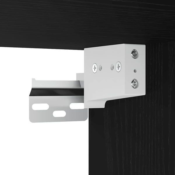 Bad-Wandschrank mit Spiegel, Schwarz Eichen-Optik