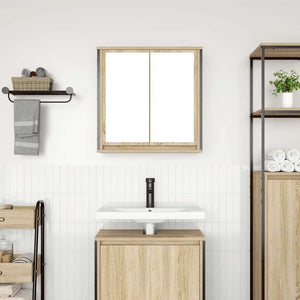 Bad-Wandschrank mit Spiegel Sonoma-Eiche 60cm