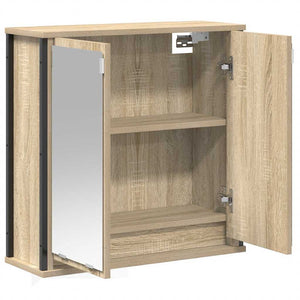 Bad-Wandschrank mit Spiegel Sonoma-Eiche 60cm