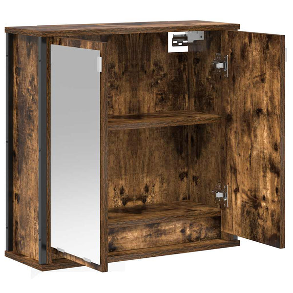 Bad-Wandschrank mit Spiegel Räuchereiche 60 cm