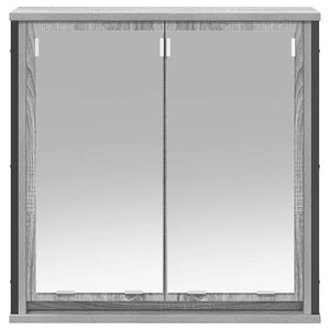 Bad-Wandschrank mit Spiegel Grau Sonoma 60cm