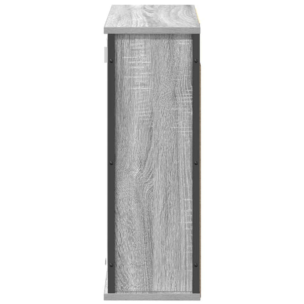 Bad-Wandschrank mit Spiegel Grau Sonoma 60cm