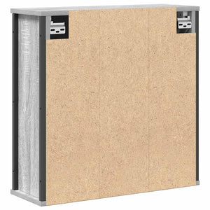 Bad-Wandschrank mit Spiegel Grau Sonoma 60cm