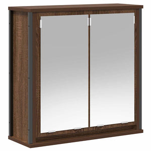Bad-Wandschrank mit Spiegel Braun Eichen-Optik 60 cm