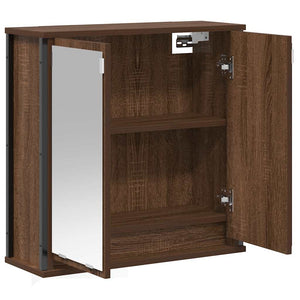 Bad-Wandschrank mit Spiegel Braun Eichen-Optik 60 cm