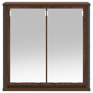 Bad-Wandschrank mit Spiegel Braun Eichen-Optik 60 cm
