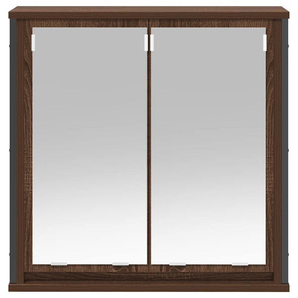 Bad-Wandschrank mit Spiegel Braun Eichen-Optik 60 cm
