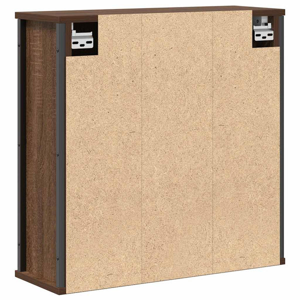 Bad-Wandschrank mit Spiegel Braun Eichen-Optik 60 cm