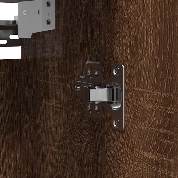 Bad-Wandschrank mit Spiegel Braun Eichen-Optik 60 cm