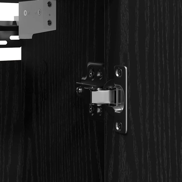Bad-Wandschrank mit Spiegel Schwarz Eichen-Optik 50x60 cm