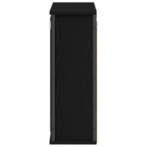 Bad-Wandschrank mit Spiegel Schwarz Eichen-Optik 50x60 cm